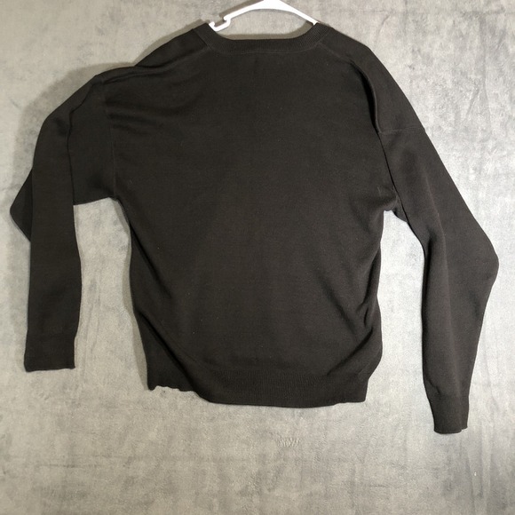 New With Tags Vintage Jantzen Men's Large Acrylic V Neck Black Sweater Pullover - Picture 6 of 6